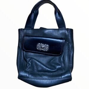 FOSSIL Small Vintage Black Leather Tote shoulder bag